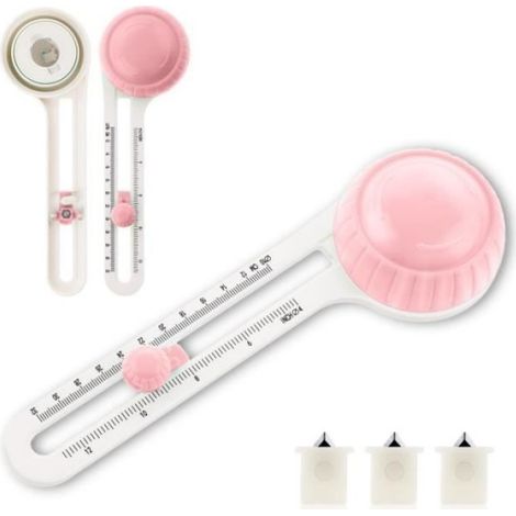 Coupe Papier Circulaire Réglable - Diamètre 10 à 32 cm - Pour Carton, Étiquettes, Photos, Coupons - 1 Pièce (1/4)