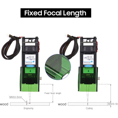 Module laser 450 nm 40 W avec couvercle de protection, tête de gravure à focale fixe, graveur haute vitesse, imprimante 3D, routeur CNC pour bricolage, artisanat, bois, cuir, tissu, découpe de papier (1/5)