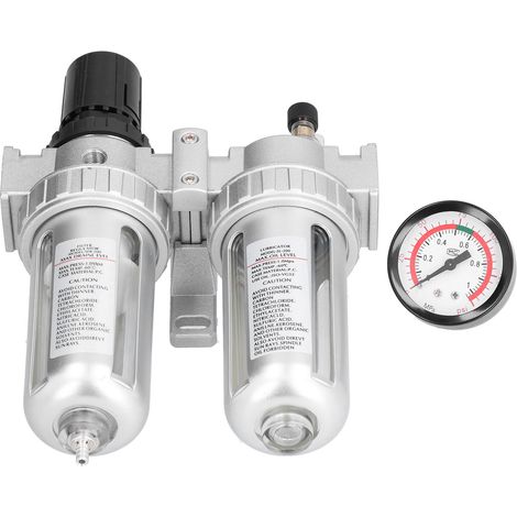 Druckregler-Luftfilter aus Aluminiumlegierung mit Wasser-Öl-Abscheider und Manometer, SFC200-Kit für den Maschinenbau (1/5)