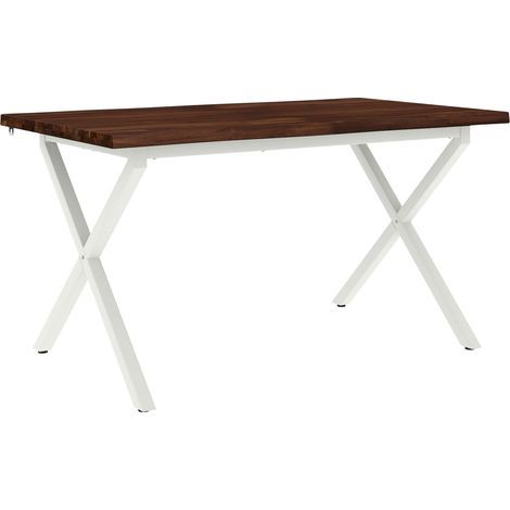 Tavolo da pranzo con bordo vivo 140 x 80 x 75 cm Marrone Scuro vidaXL (1/5)