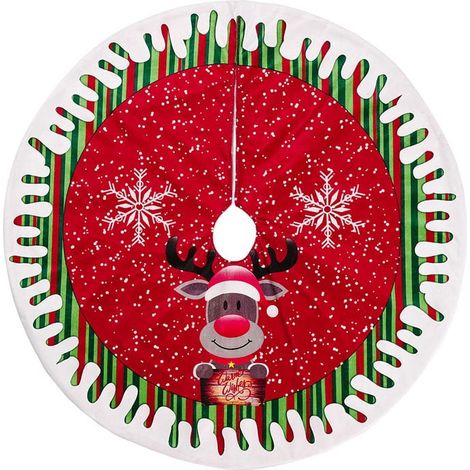 Tree Skirt - 80 x 80 cm - Cloth - Indoor Outdoor Christmas Tree Base Wrap - 1 Piece (1/5)