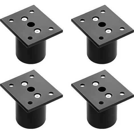 Lot de 4 Pieds de Meubles de 5 cm en Alliage d'aluminium pour Meubles, canapés, Lits, armoires, etc. (Noir) (1/5)