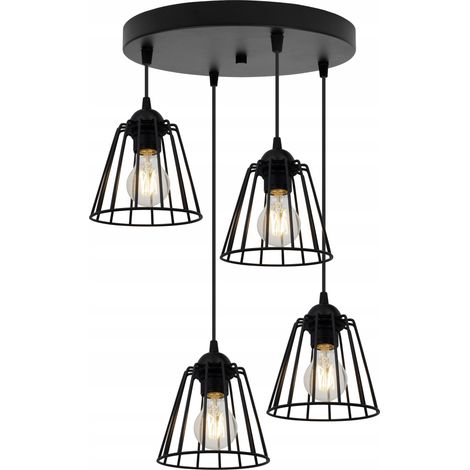 LÁMPARA COLGANTE DE ALAMBRE NEGRO LÁMPARA DE ALUMINIO LED PARA LOFT
