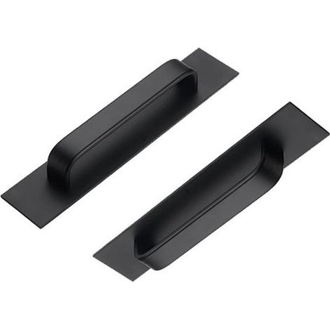 Juego de 2 tiradores autoadhesivos para muebles，Tirador de aluminio para puertas correderas，Tiradores para cajones de dormitorios，212 mm，Negro (1/5)