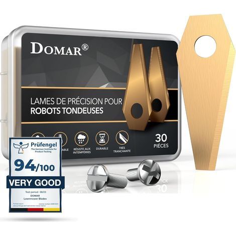 30 - Lame de tondeuse - Vis - Acier inoxydable titane - Compatible Bosch Indego - Pour pelouse saine - Argent - 9cm (1/5)