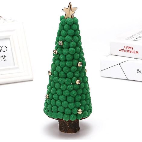 Sapins de Noël miniatures de 26 cm - Boules colorées - Décoration de sapin de Noël en feutrine pour enfants (A) (1/5)