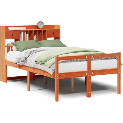Maison Exclusive - Letto Libreria senza Materasso Marrone Cera 135x190 cm in Pino
