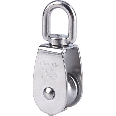 Poulie pivotante à roue unique en acier inoxydable 304, bloc de levage M25 pour corde, anneau tournant, palan manuel, charge lourde, usage industriel et extérieur (1/2)