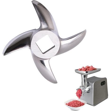 Lame de Hachoir, Lames pour Hachoir à Viande, Couteau pour Hachoir à Viande, Lame de Hachoir en Acier Inoxydable, Rechange de Remplacement pour Couteau en Croix de Hachoir à Viande Professionnel(12) (1/5)