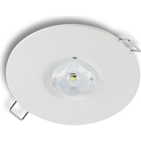 Apparecchio di Emergenza BACKUP LED 0,8W IP42 6000K Bianco - Lampada da incasso ad alta luminosità per installazione a parete o soffitto (1/3)