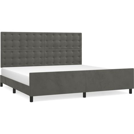 Maison Exclusive - Giroletto senza Materasso Grigio Scuro 200x200 cm Velluto (1/5)