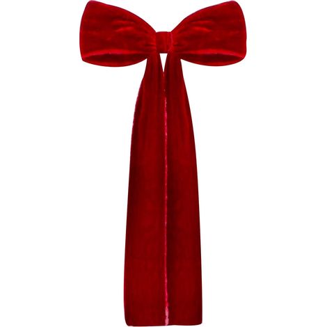 Ribbon Noël - Bow Velours - Guirlande Festive pour Décoration d'Arbre Échelle Mur - 45 cm - Khaki - 1 Pièce (1/5)