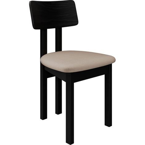 Chaise Victorville 382, Noir, 85x47x48cm, Tissu, En bois, Bois (1/5)