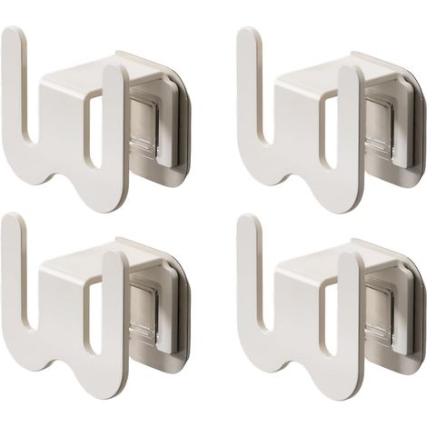 Juego de 4 zapateros, estante para zapatillas, aluminio, no requiere perforación, montaje en pared, estante para zapatos, 8,6 x 4,5 x 7,6 cm, blanco (1/5)