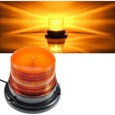 Feu clignotant LED orange - 12 V - sans fil - aimanté - pour véhicule automobile - rechargeable - 1 pièce (1/5)