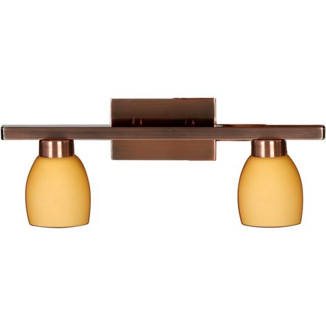 Applique loft cuivre 2 globes jaunes G9 Dakota Candellux