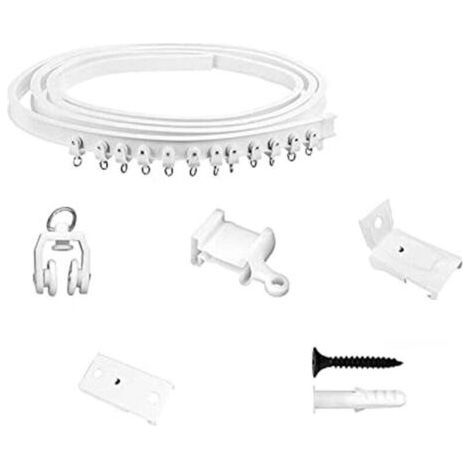 ringle à rideaux flexible, tringle à rideaux télescopique de 2 mètres, tringle à rideaux, tringle à rideaux de séparation de pièce (1/5)
