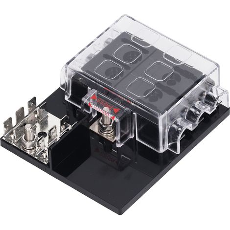 Boîtier à Fusibles 6 Positions Étanche ATC/ATO avec Borne de Masse 12V‑36V pour Véhicule Caravane Bateau (1/5)