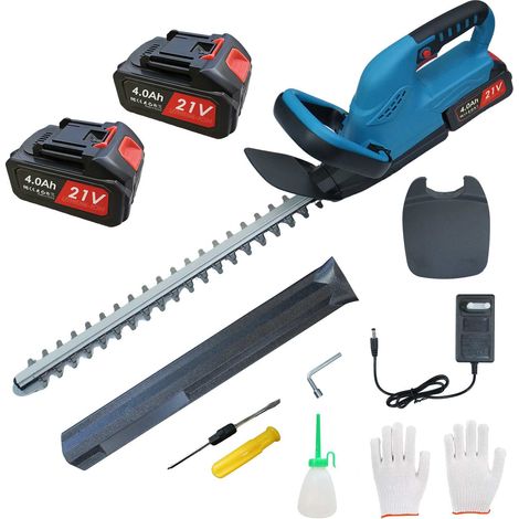 Taille-haie sans fil 21 V Brushless, lame 52 cm, coupe 18 mm, 2 batteries 4 Ah (1/5)