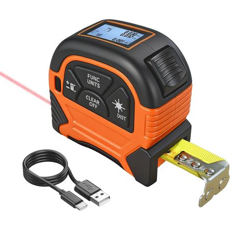 Telemetre Laser 2 en 1 - Rechargeable Mètre Laser 60m (1/5)