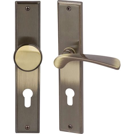Südmetall Türgriff-Garnitur Langschild Nelson PZ Messing brüniert Drücker rechts bronze 237 x 45 mm