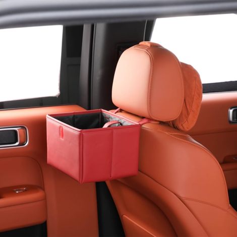 Auslaufsicherer Auto-Mülleimer zum Aufhängen, faltbar, Universal, SUV, Büro, rot