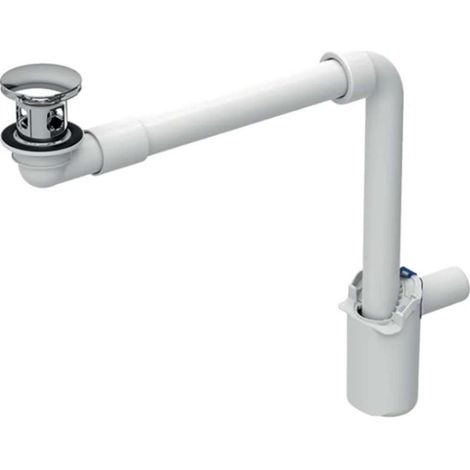 Geberit Accessori - Sifone salvaspazio per lavabi con troppopieno, ClickClack, cromo 152.075.21.1