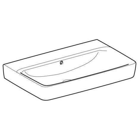Geberit Renova Plan, Waschtisch, 75x48 cm, ohne Hahnloch, mit