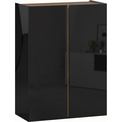 Scarpiera a 6 livelli nero lucido con chiusura ammortizzata e design senza maniglie MODENUIT (1/4)