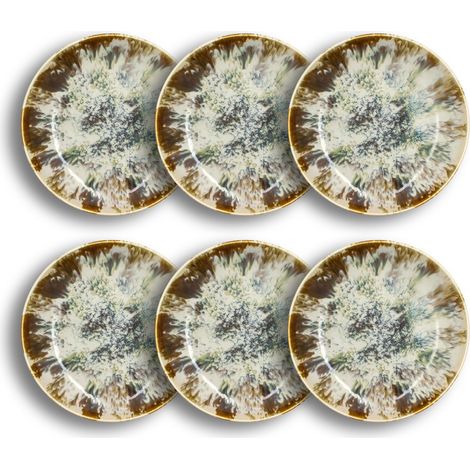 Lot de 6 assiettes creuses en porcelaine 26cm, MAKA (1/4)