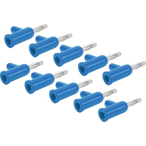 10Pcs Fiche Banane Sans Soudure ABS Laiton Lanterne Vis Ouverte Connecteurs Bananes 4mm Bleu Pour Onduleurs (1/5)