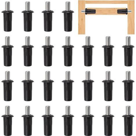 Lntyq – Lot de 25 broches de réparation à ressort en plastique – Haute capacité de charge – Pour supports d'étagère et portes d'armoire – Boîte incluse (1/4)