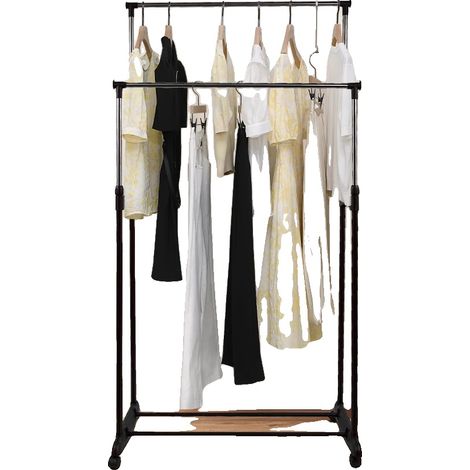 Porte-manteau, Hauteur réglable, Design mobile, noir (1/2)