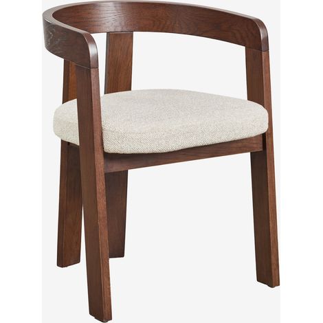 Set di 4 sedie da pranzo con braccioli imbottite e in legno di rovere Yvone SKLUM            