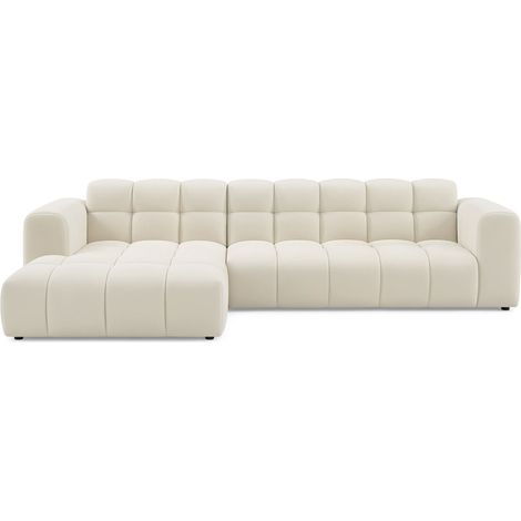 Selsey Boloon - Canapé d'angle - 300 cm - velours Crème (1/4)
