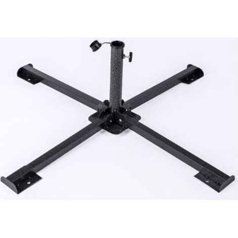 Pied Pliable pour Parasol de Terrasse Extérieur Ø84X35 cm, Acier pour Mât de 38 à 50 mm, Support Parasol de Jardin, Pied de Parasol, Résistant, Léger, Compact et Facile à Placer (1/4)