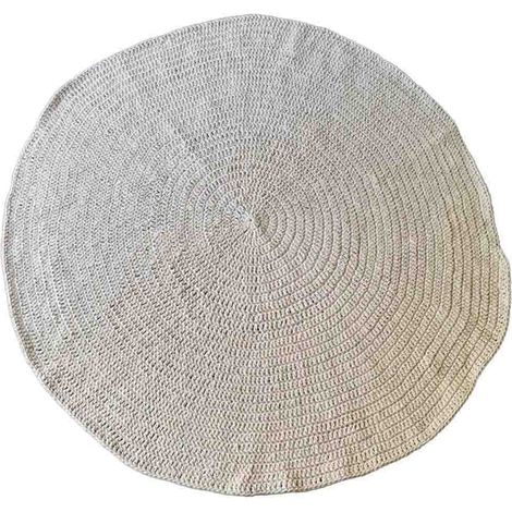 Alfombra redonda trenzada beige d150x1h cm (1/4)