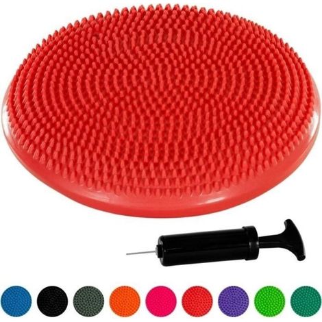 (Rouge)Coussin d'équilibre et d'assise gonflable MOVIT - Rouge - Pour exercices de renforcement et posture (1/4)