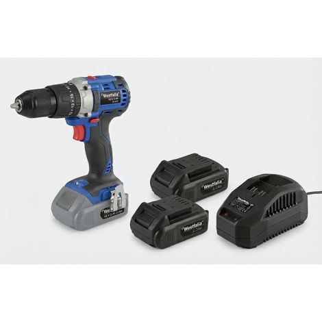 Taladro percutor atornillador inalámbrico 18 V Li-Ion WABS18BL con 2 baterías de 2,0 Ah y cargador de 2,4 Ah (1/5)