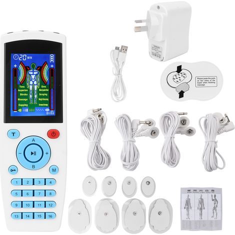 Stimulateur Musculaire EMS TENS 16 Modes, Appareil de Thérapie Anti-Douleur, Massage Électrique, 110‑240V Prise EU (1/5)