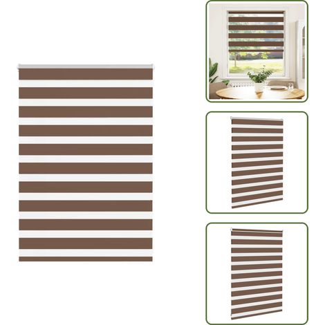 Zebrarollo Braun 100x100 cm Stoffbreite 95,9 cm Polyester - Zebra-Jalousie - Zebra-Jalousien - Zebra-Rollo - Doppelrollo (1/5)