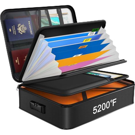 Organisateur de Documents avec serrure, Boîte Ignifuge, 5200℉ (1/5)
