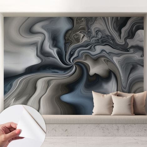 Papier peint adhésif décoratif avec colle pour salon chambre et bureau Installation rapide Nuages tourbillonnants 208x146 cm (1/5)