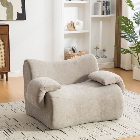 Canapé modulaire compressible en chenille, mousse 30D haute résilience, facile à déplacer, sol antidérapant, idéal pour salon, gris ventilé