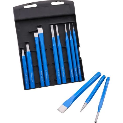 Faithfull FAICP12SET 12 Piece Punch & Chisel Set Premium 50CrV Steel XMS26PUNCH