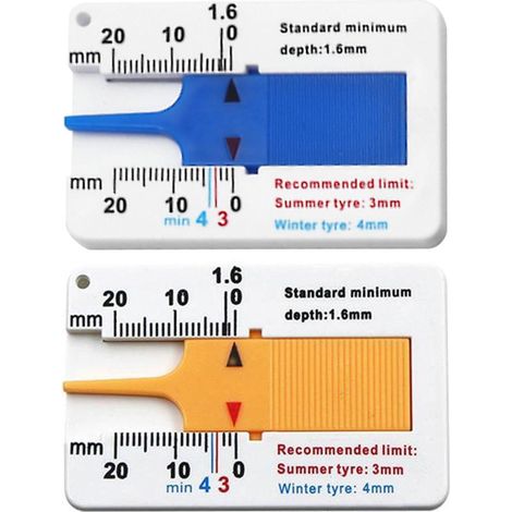 2 Stück Reifenprofiltiefenmesser 0-20mm Messschieber für Reifen (1/5)