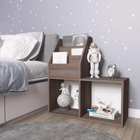 vidaXL Revistero de niños madera ingeniería gris y Sonoma 71x30x78,5cm (1/5)