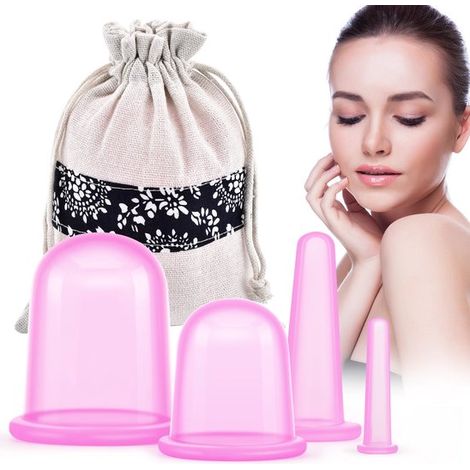 Ventouses anti-cellulite - Appareil de massage anti-cellulite - Ventouses - Kit de 4 ventouses - Silicone - Visage et corps (1/5)