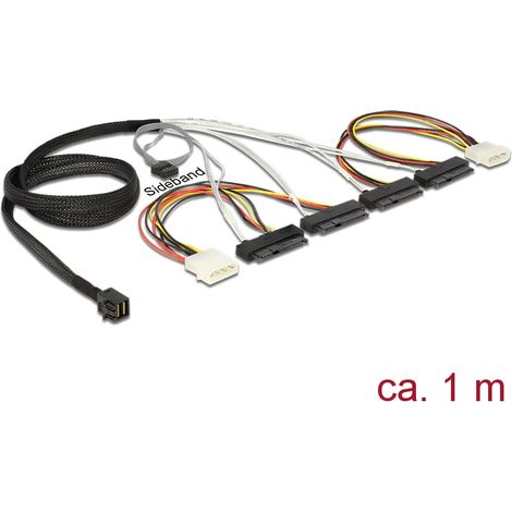 Kabel mini sas hd sff-8643  4 x sas 29 pin sff-8482 1 m