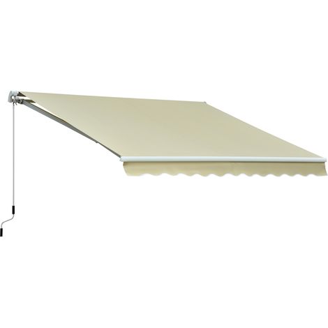 Outsunny Tenda da Sole a Bracci Regolazione con Manovella 3x2.5m Beige (1/6)